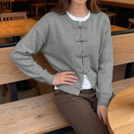 Angela Frog Knots Knitted Cardigan