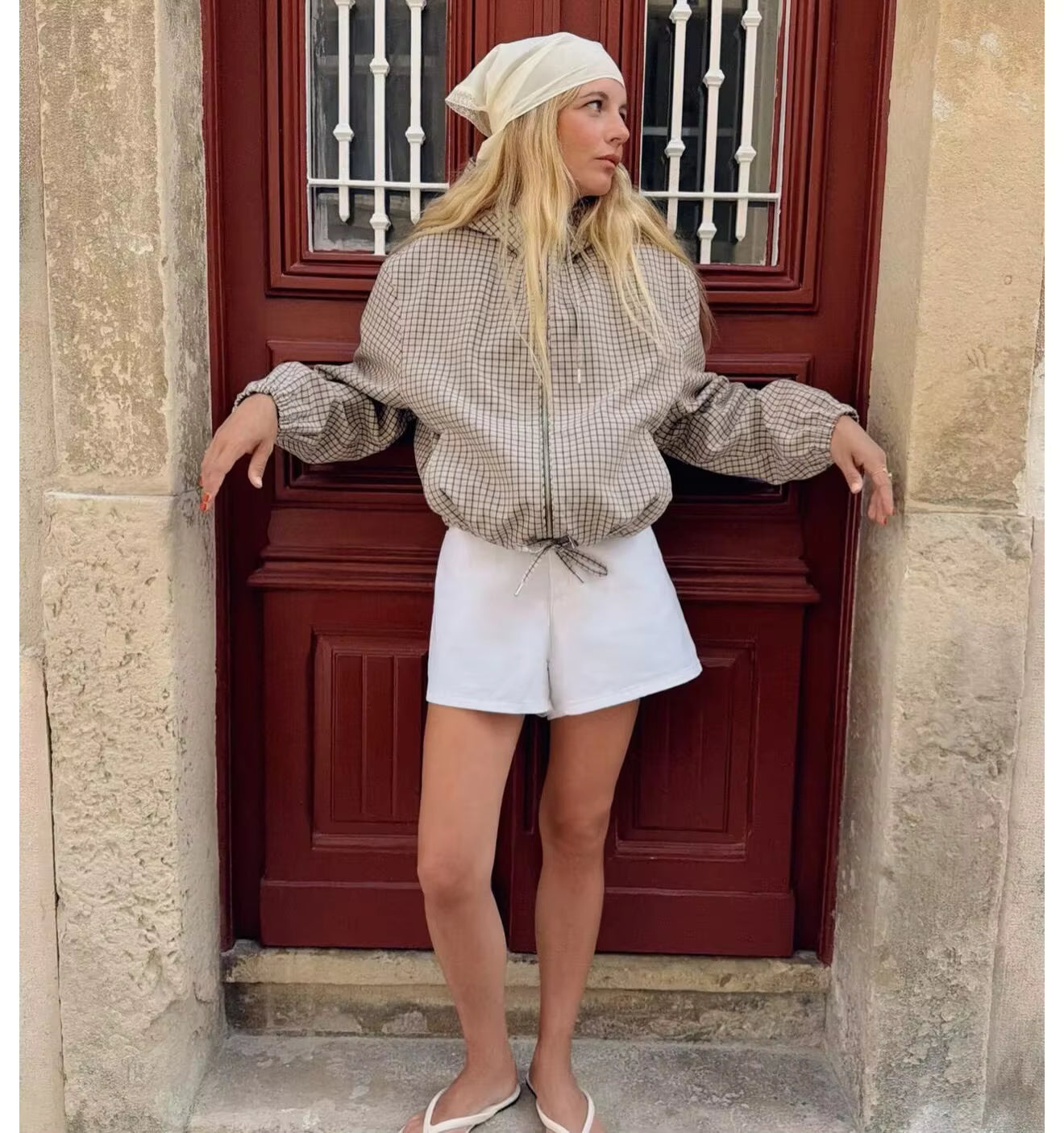 Ellie ternet cropped hættejakke