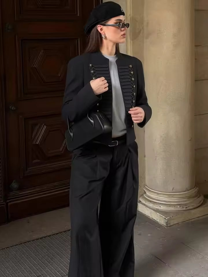 Denise militær læderjakke