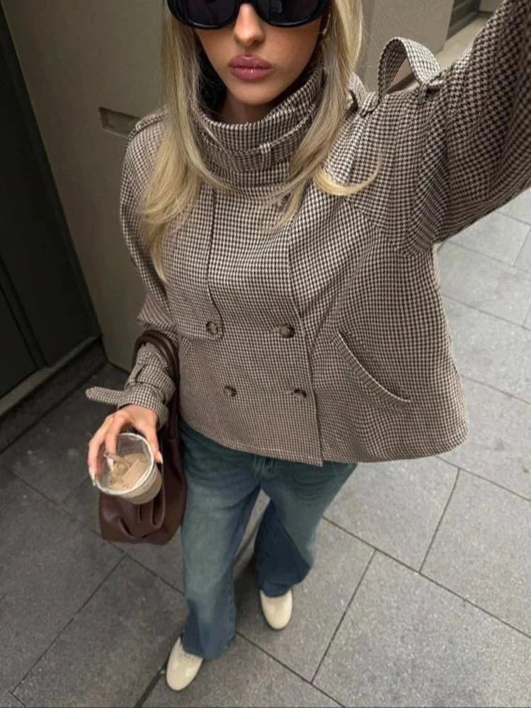 Helen Houndstooth-ternet Jakke
