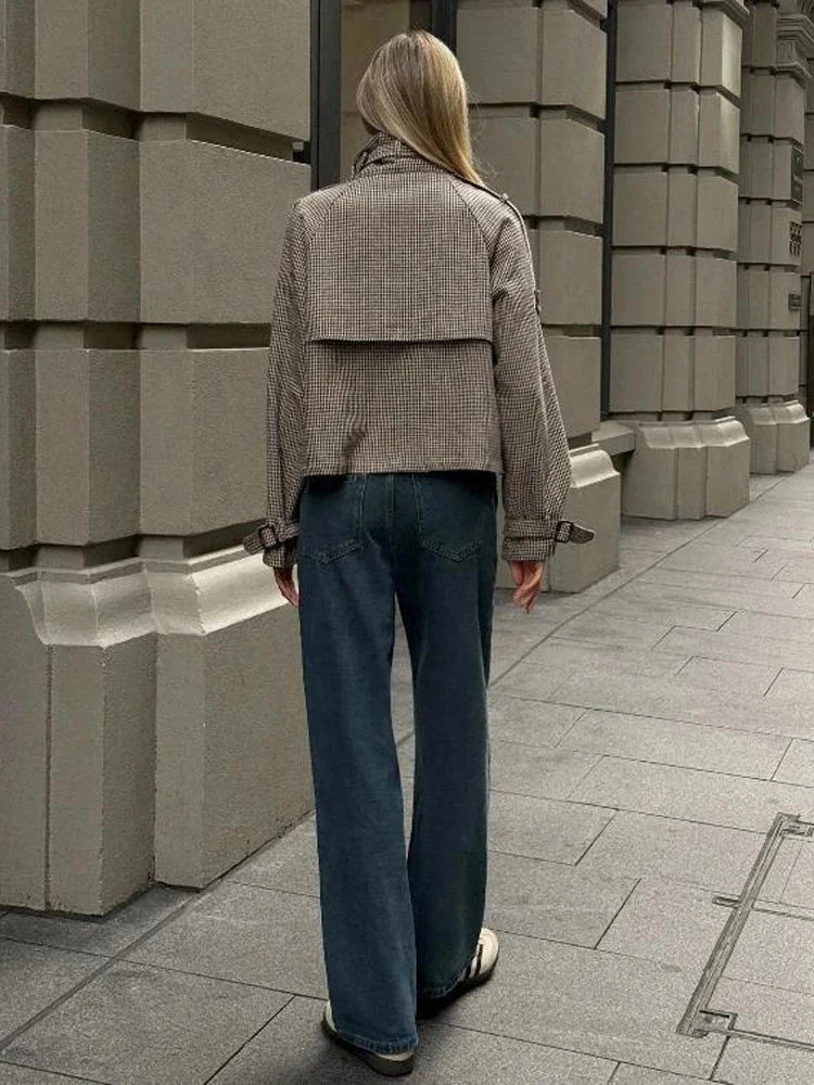 Helen Houndstooth-ternet Jakke