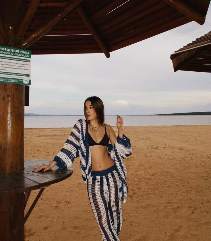 Layla stribet hæklet sæt
