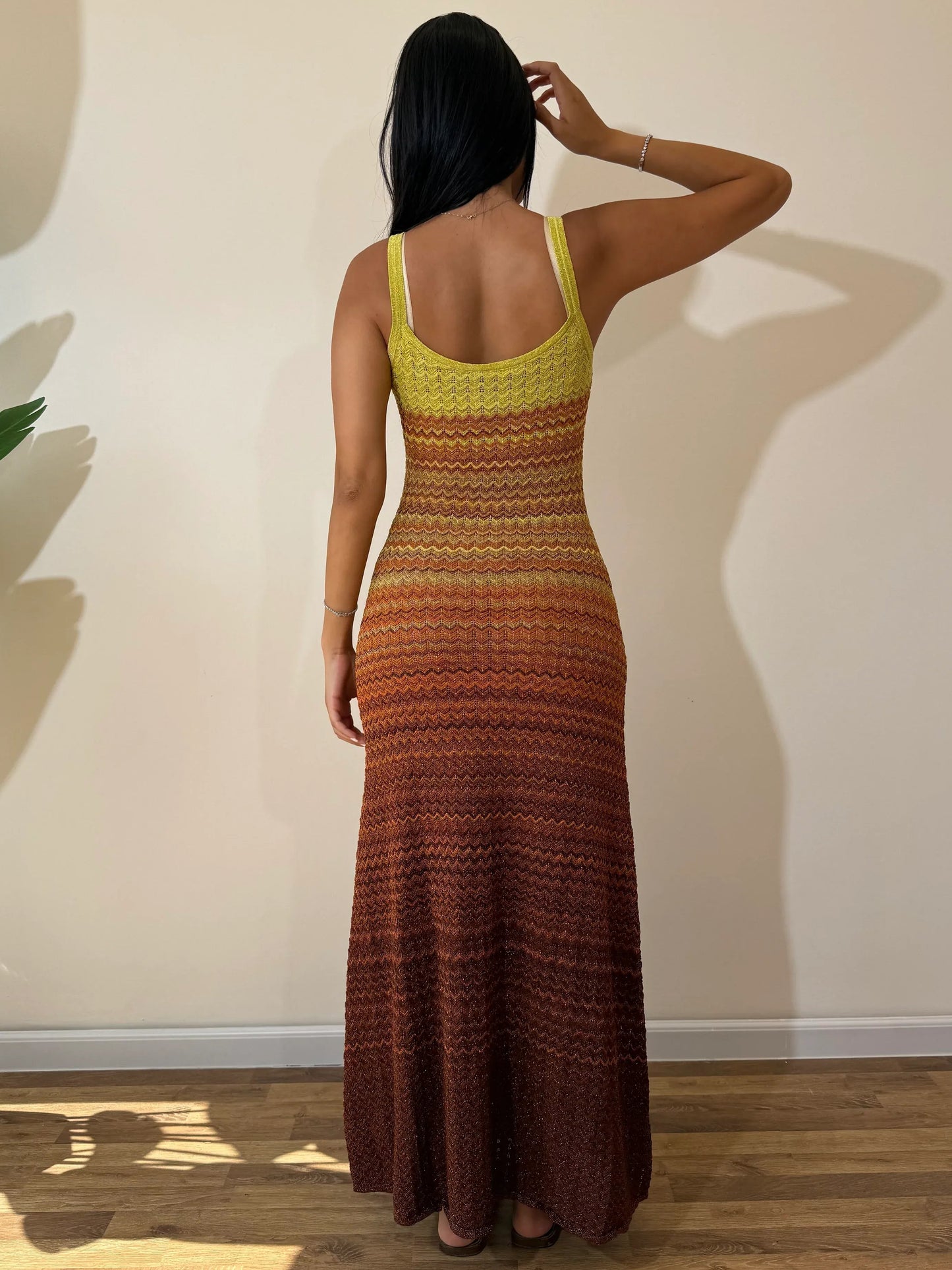 Margot strikket maxi-kjole Sunset