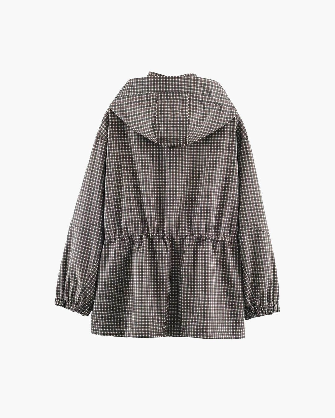 Jenny Plaid Hooded Windbreaker Jacket