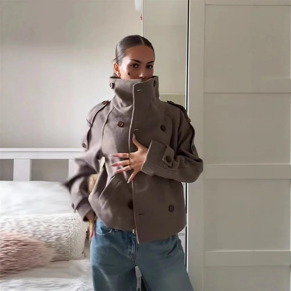 Kelly Stand Collar Oversized Coat
