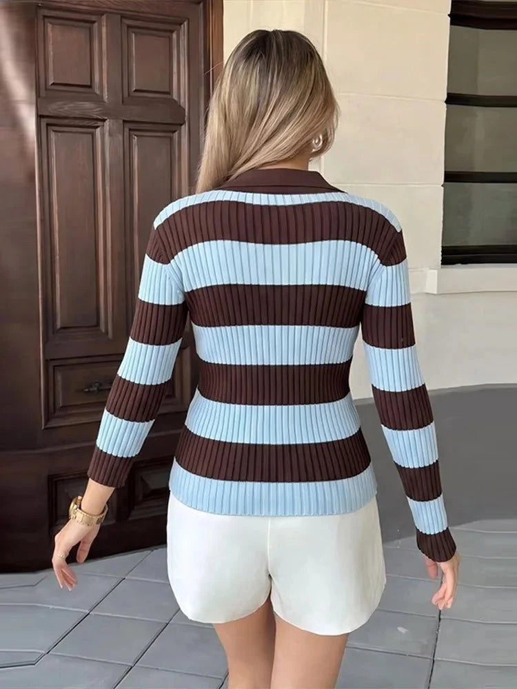 Lara Striped Striktrøje