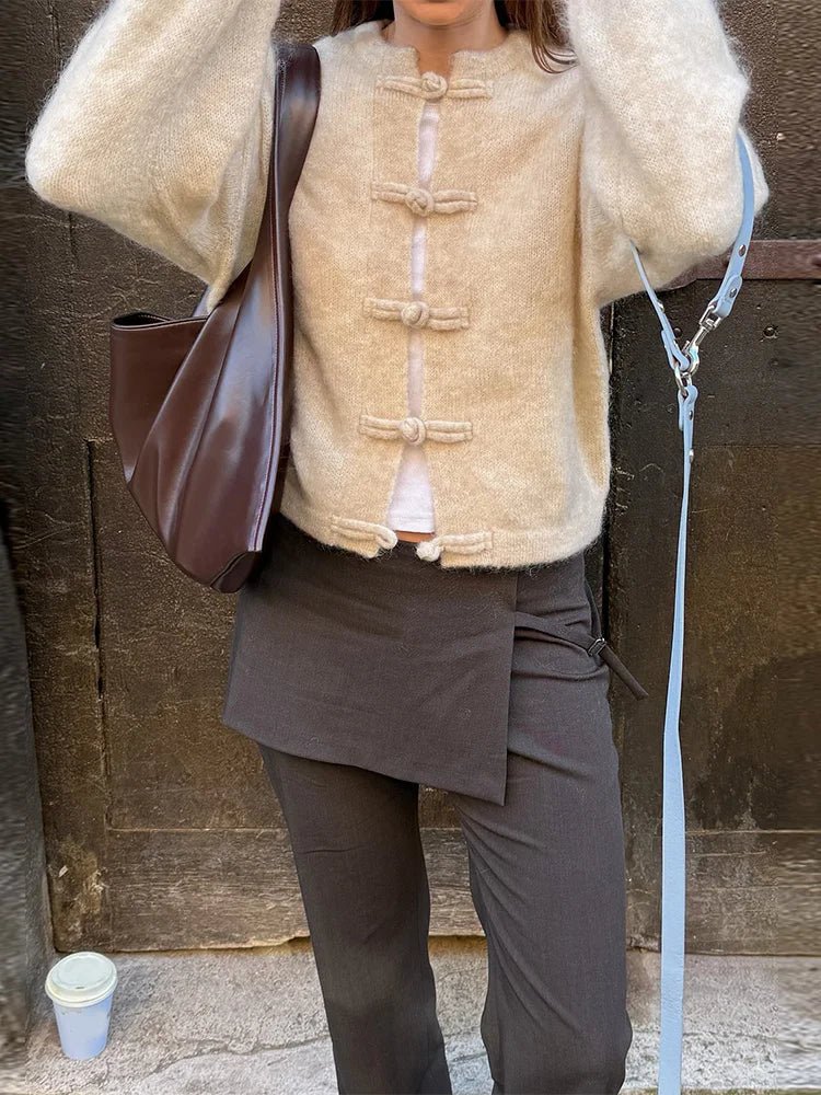 Angela frøknude-strikket cardigan