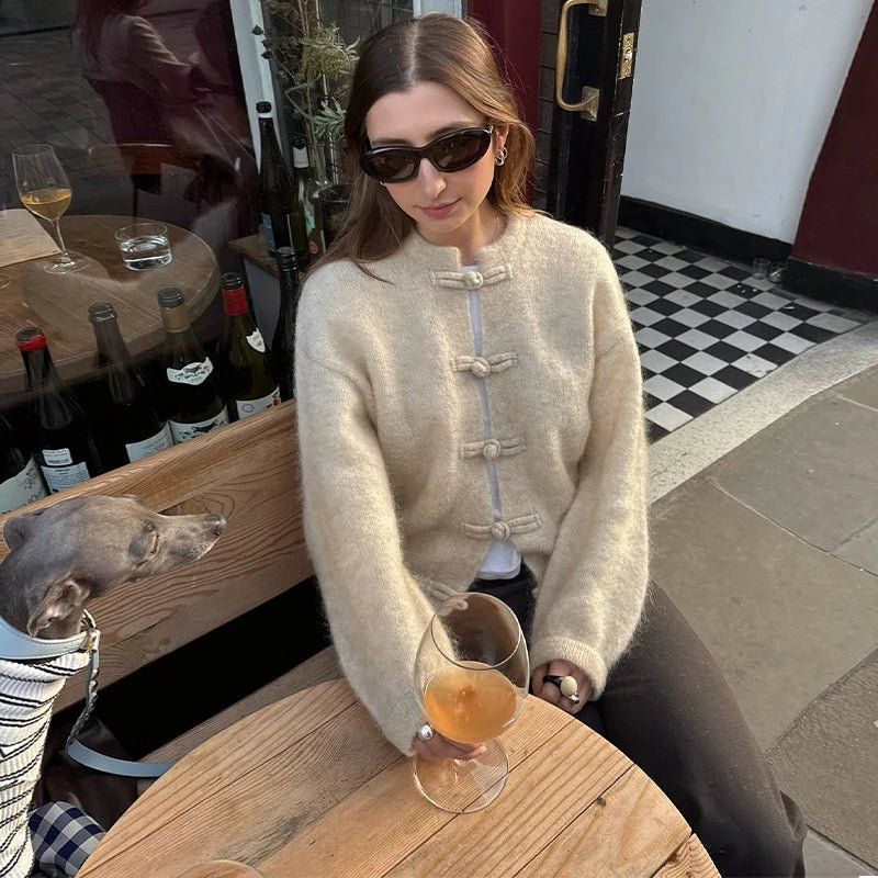 Angela frøknude-strikket cardigan
