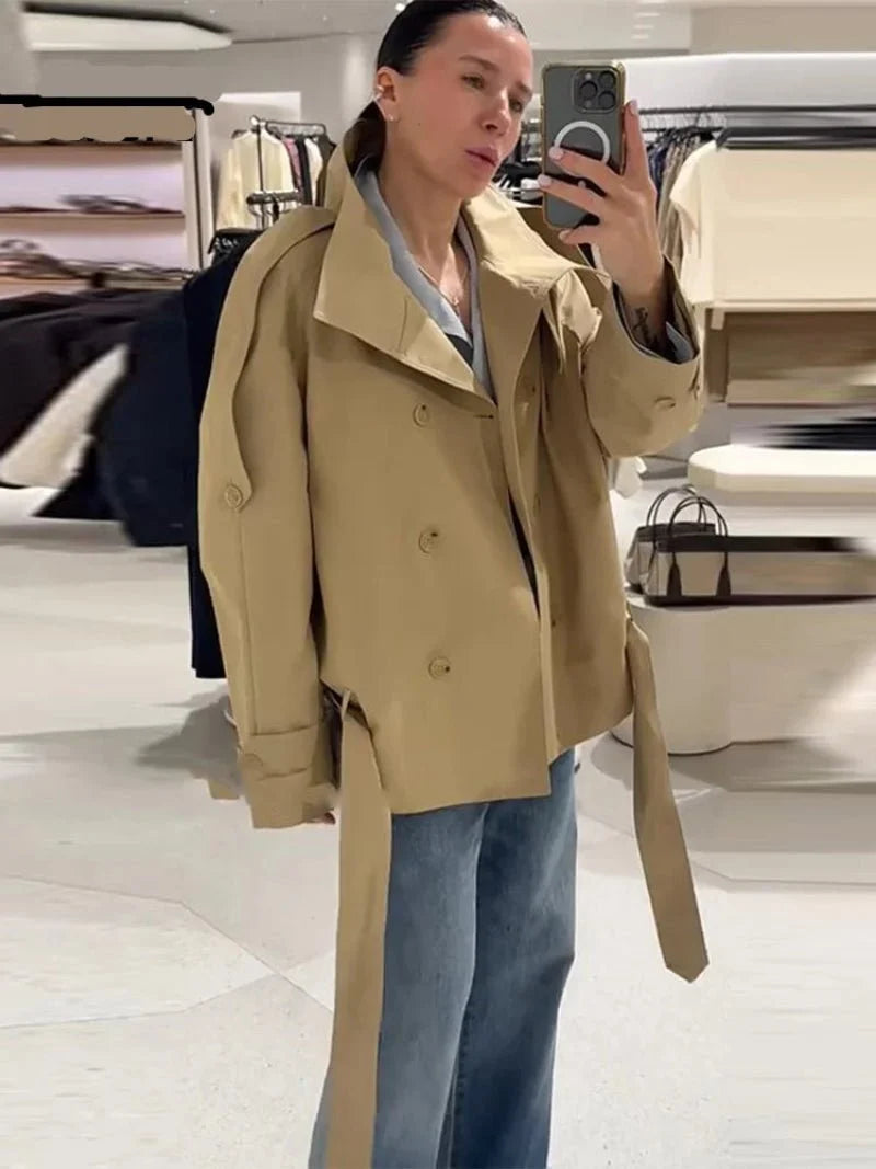 Maria Utility Trenchcoat med høj hals