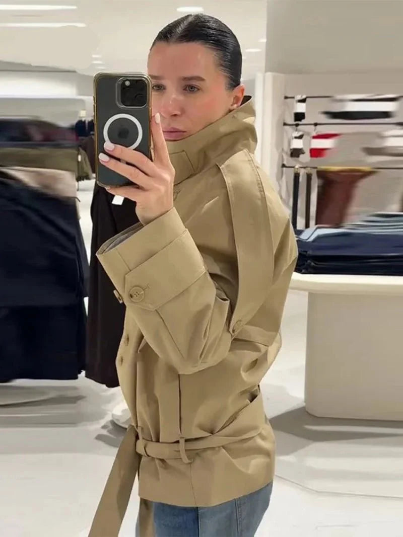 Maria Utility Trenchcoat med høj hals