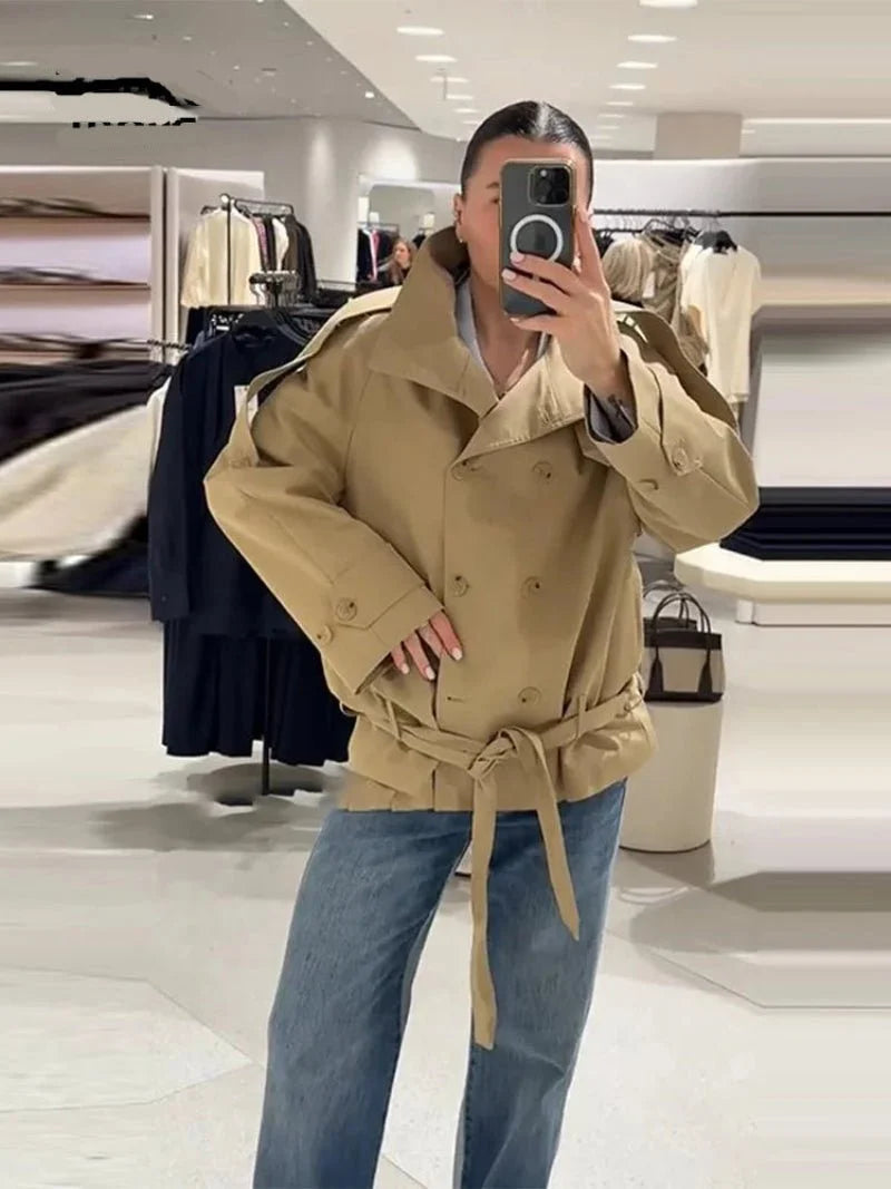 Maria Utility Trenchcoat med høj hals