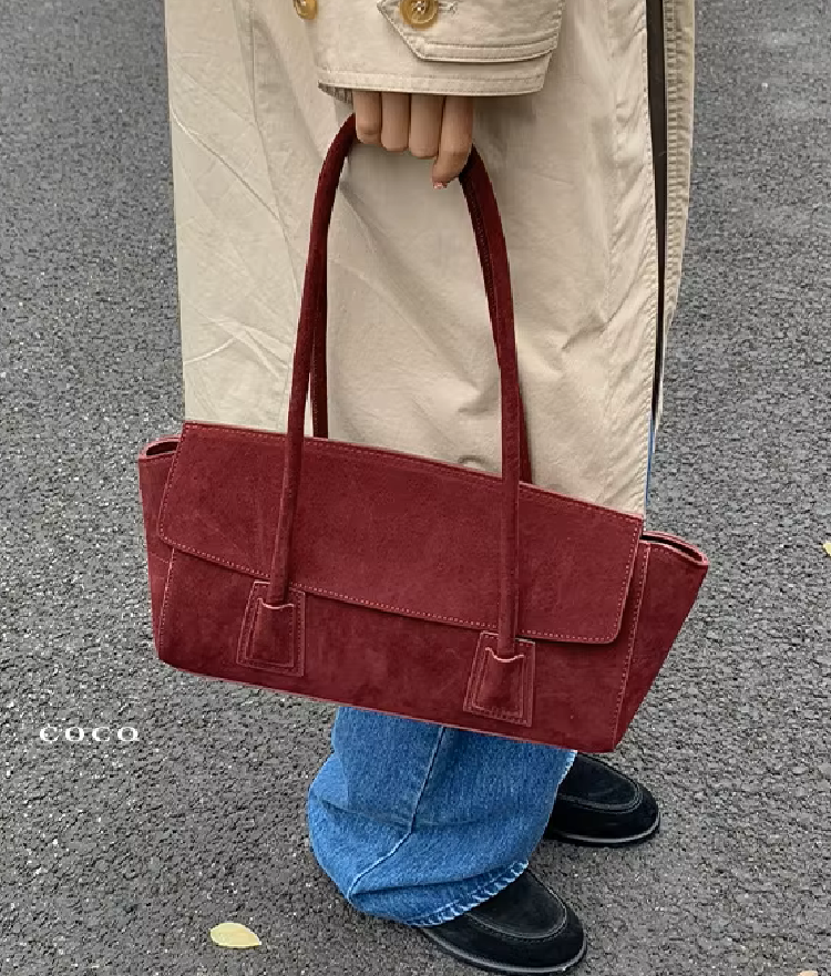 Melissa Vintage Faux Suede Shoulder Bag