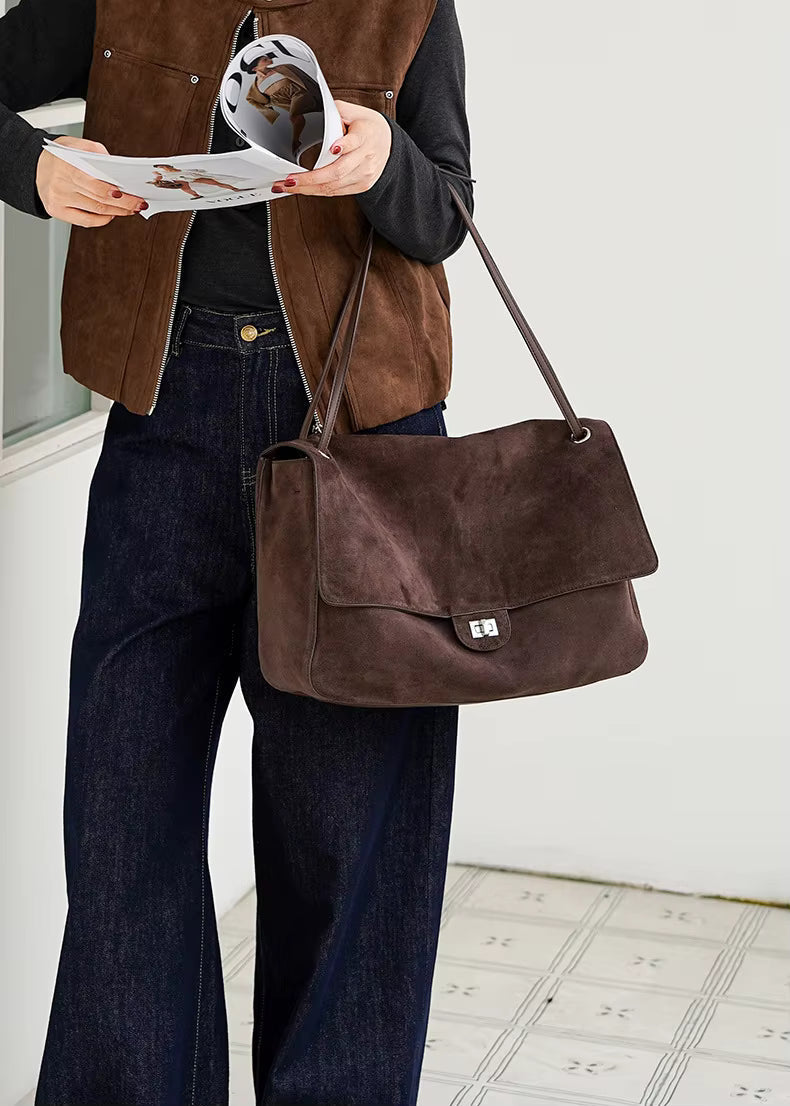 Denise Matte Suede Crossbody Tote