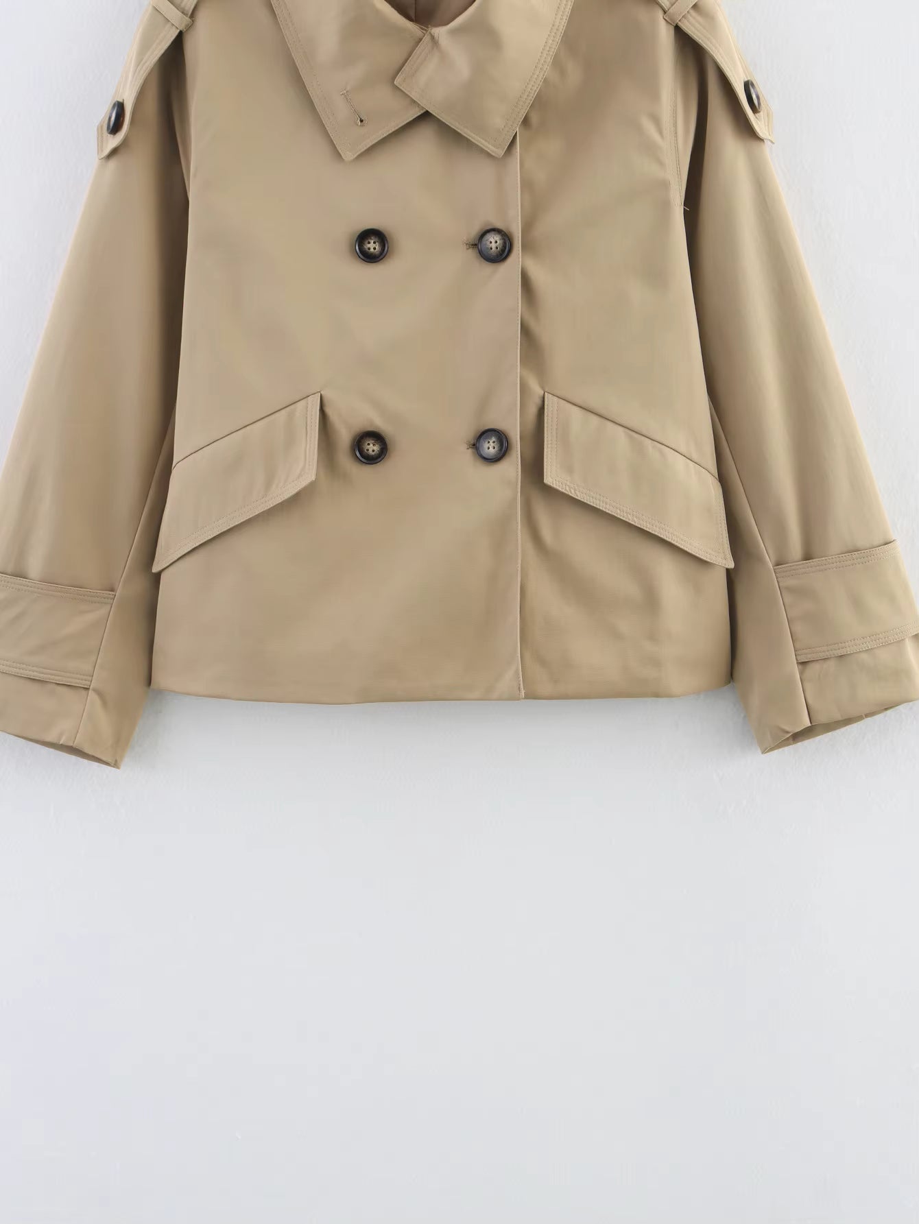 Audrey Beige Dobbelt Radet Trenchcoat