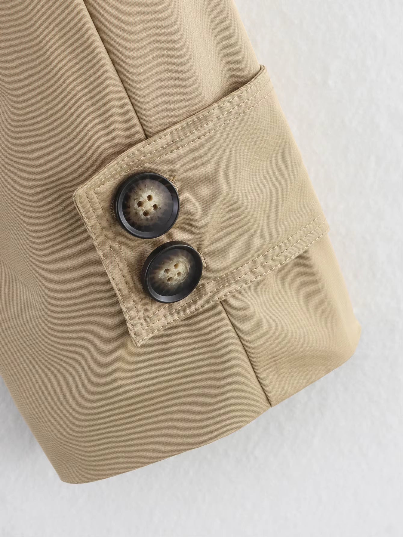 Audrey Beige Dobbelt Radet Trenchcoat