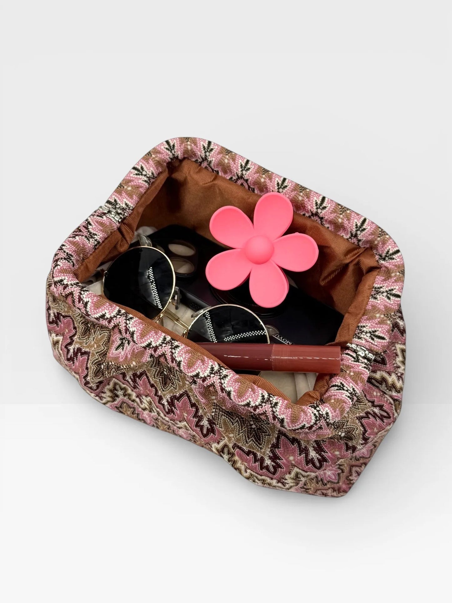 Sophia Jacquard Plisseret Clutch