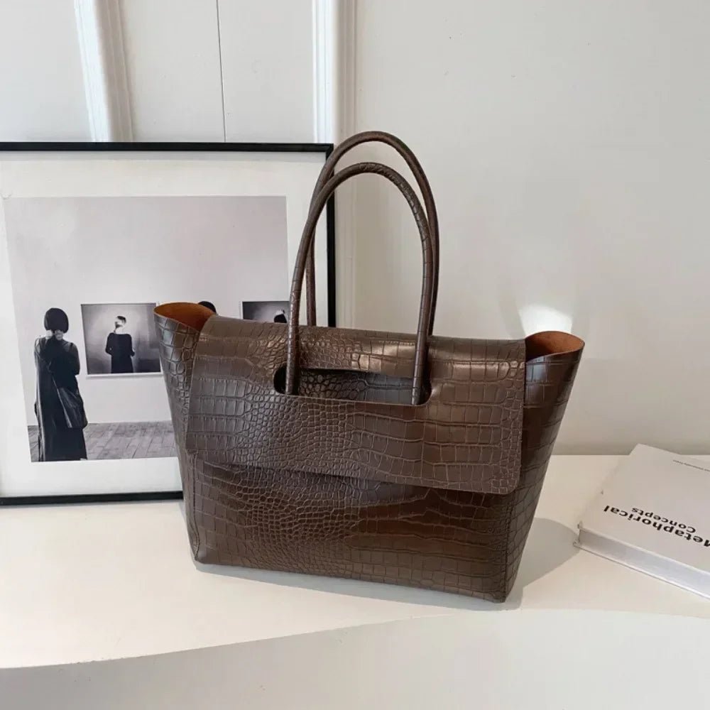 Amelia præget læder-tote
