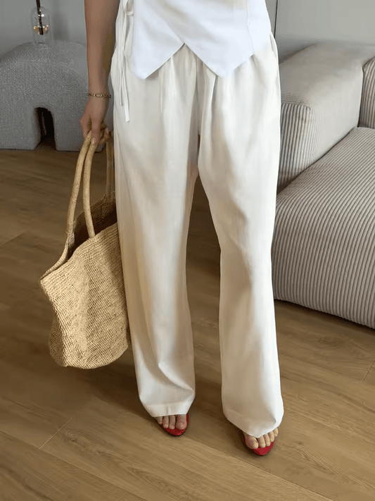 Vivienne håndvævet rattan-tote