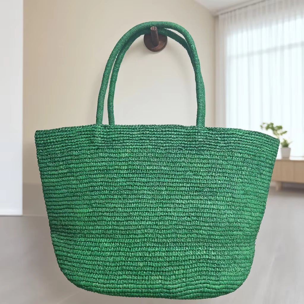 Vivienne håndvævet rattan-tote
