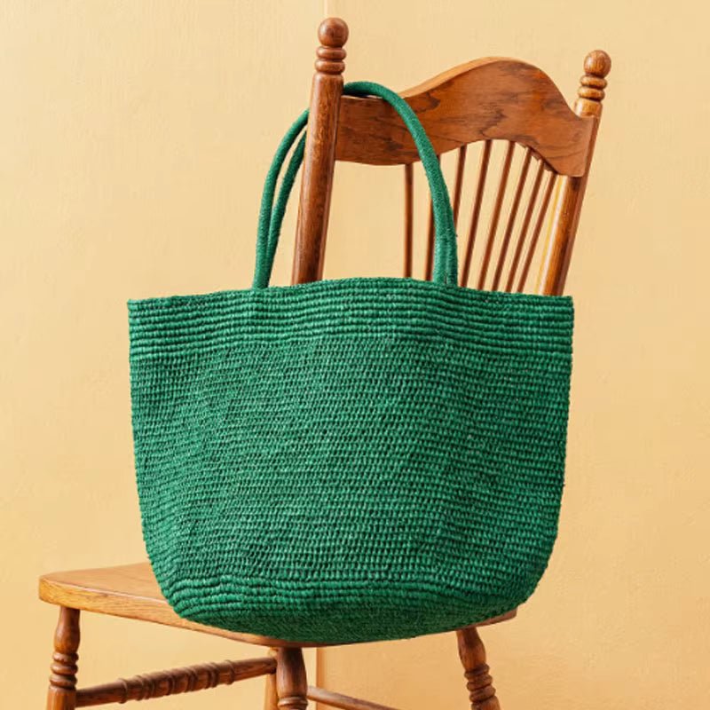 Vivienne håndvævet rattan-tote
