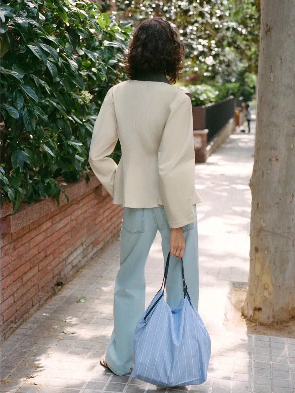 Ruth Contrast Collar Peplum Jacket