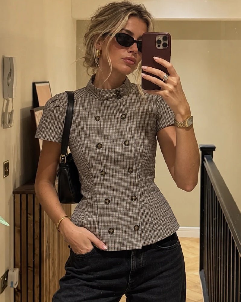 Lola Ternet Højhalset Figursyet Bluse