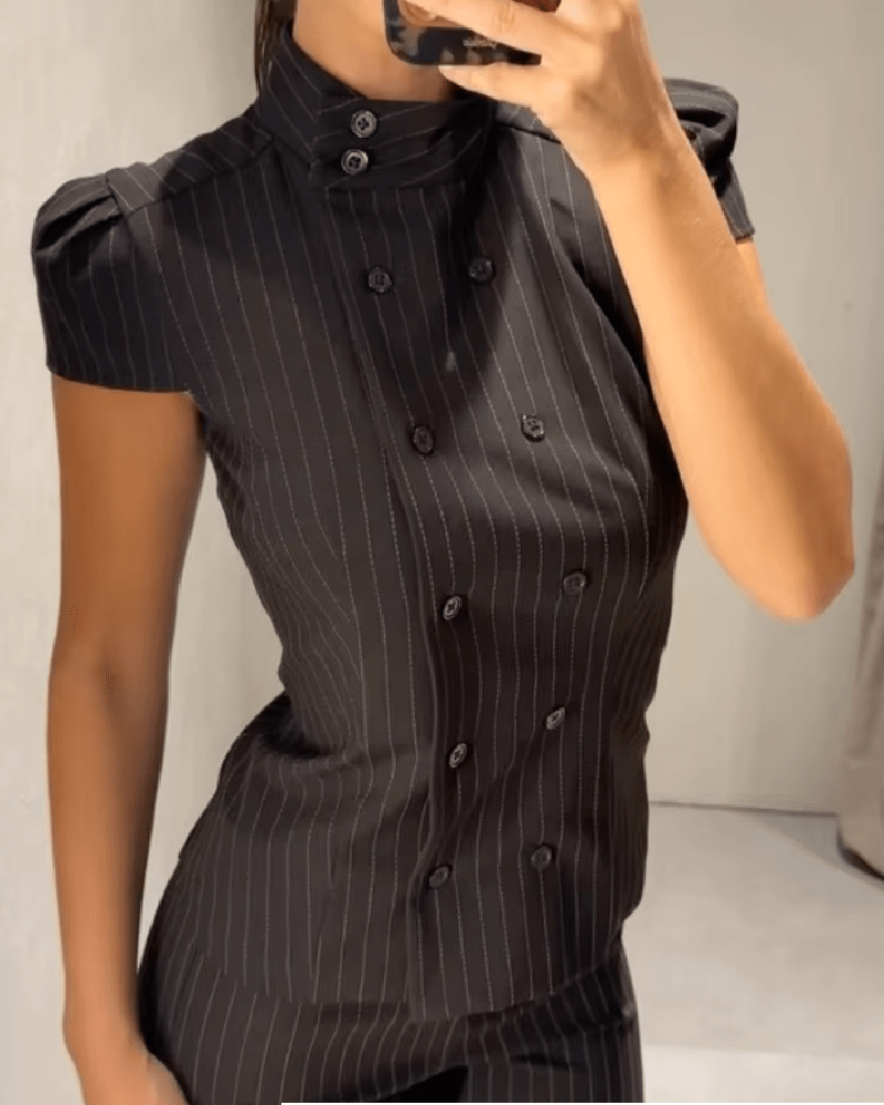 Lola Ternet Højhalset Figursyet Bluse