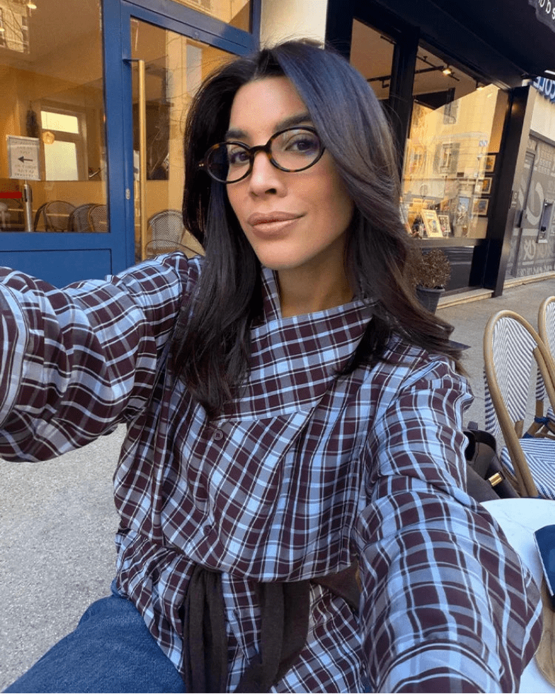 Monica Plaid Poplin Wrap Shirt