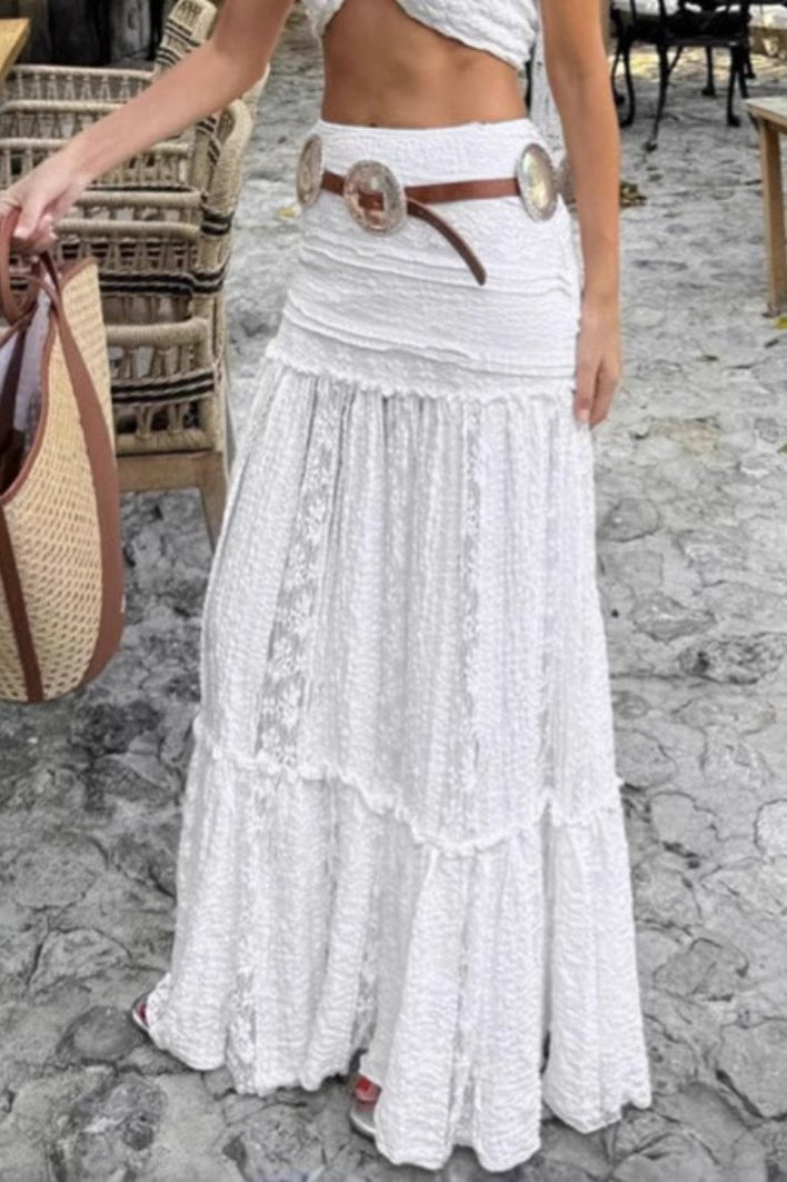 Melissa blonde lagdelt maxi-nederdel