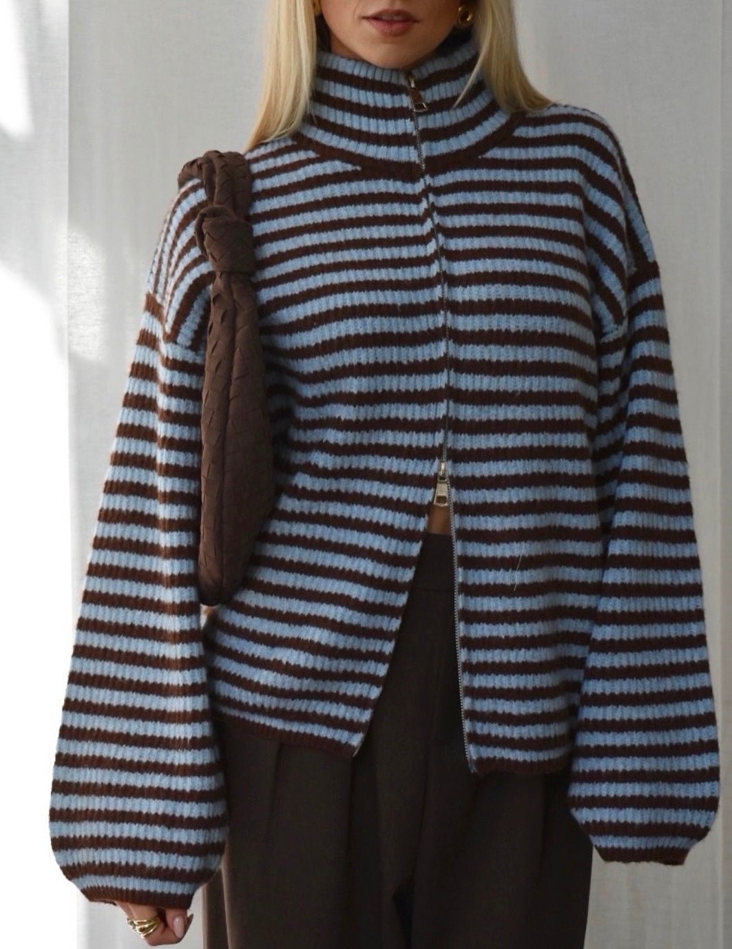 Sarah stribet strikcardigan