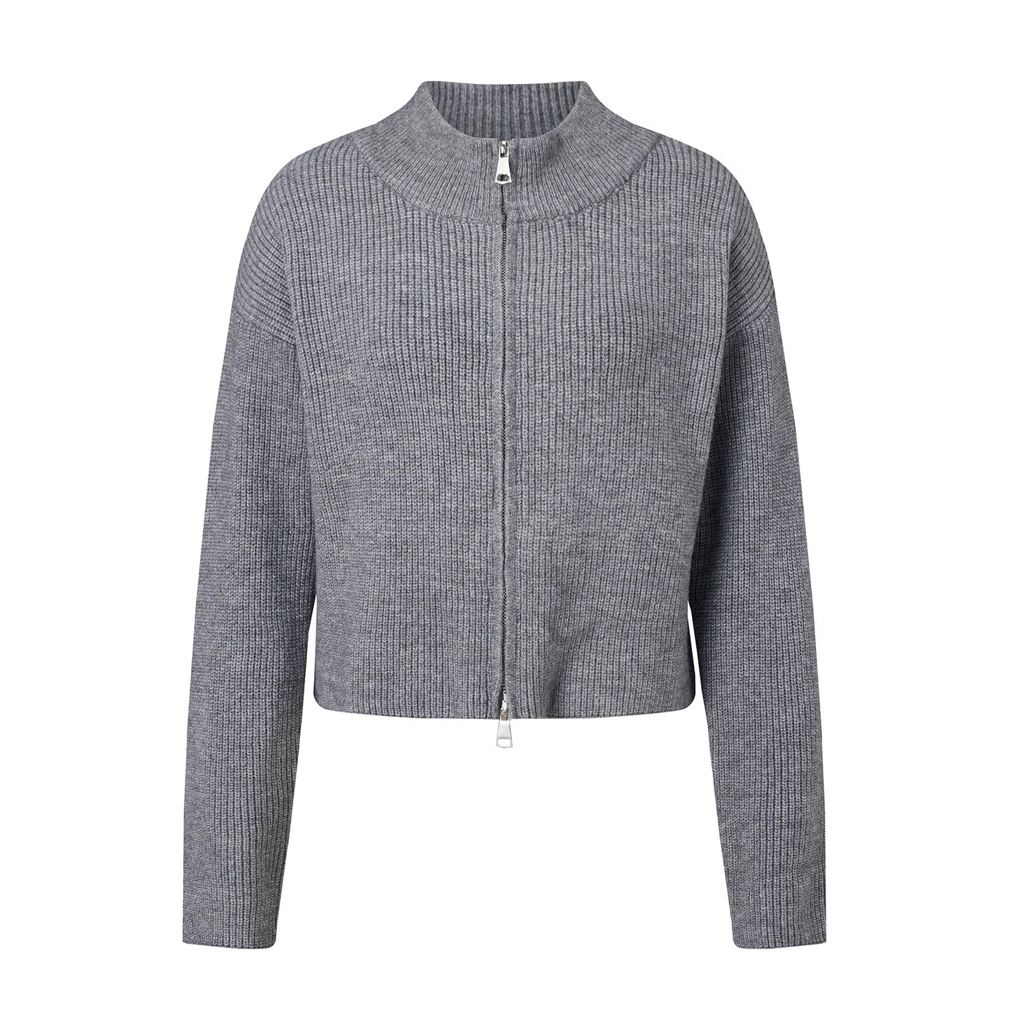 Amy Double Zip Strikcardigan