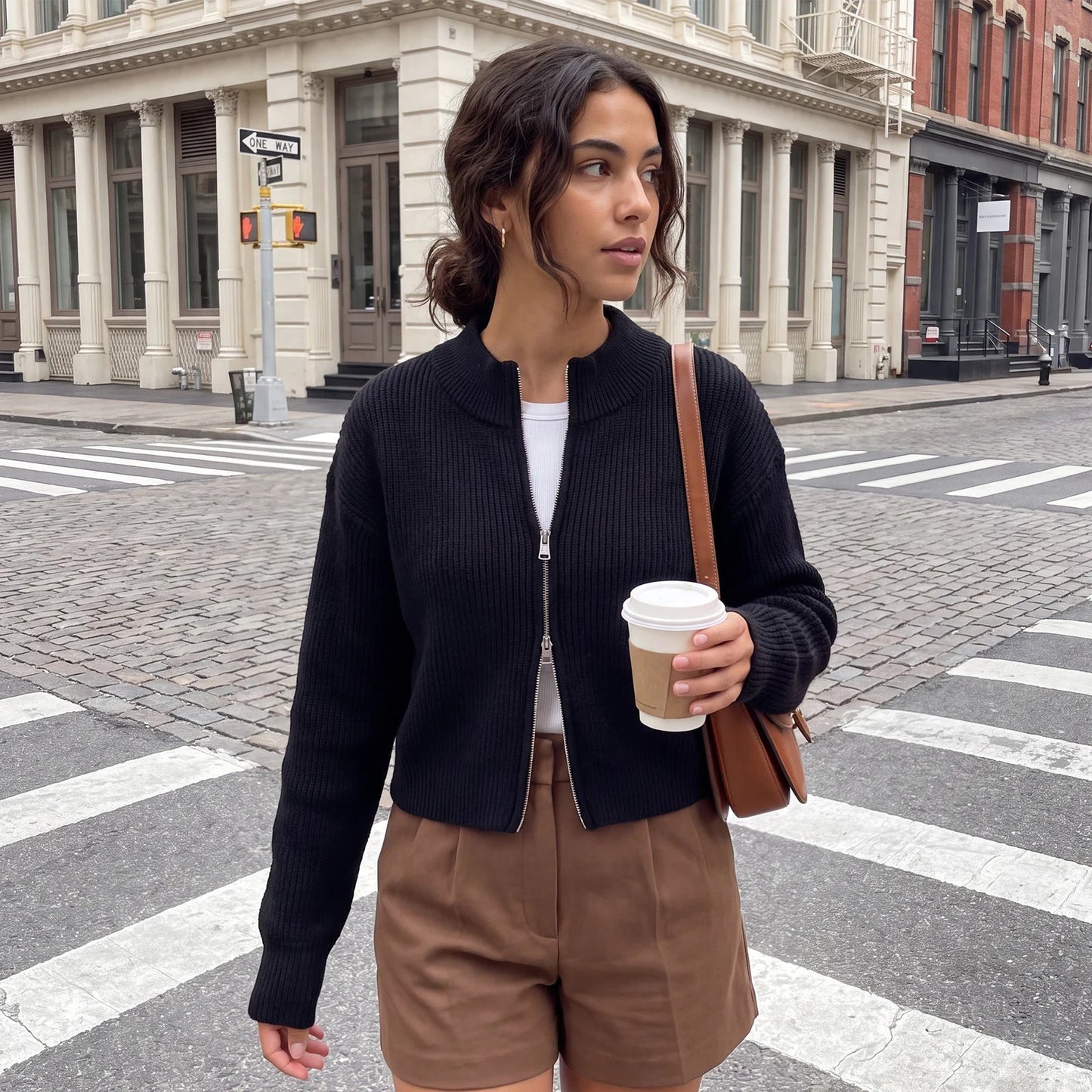 Amy Double Zip Strikcardigan