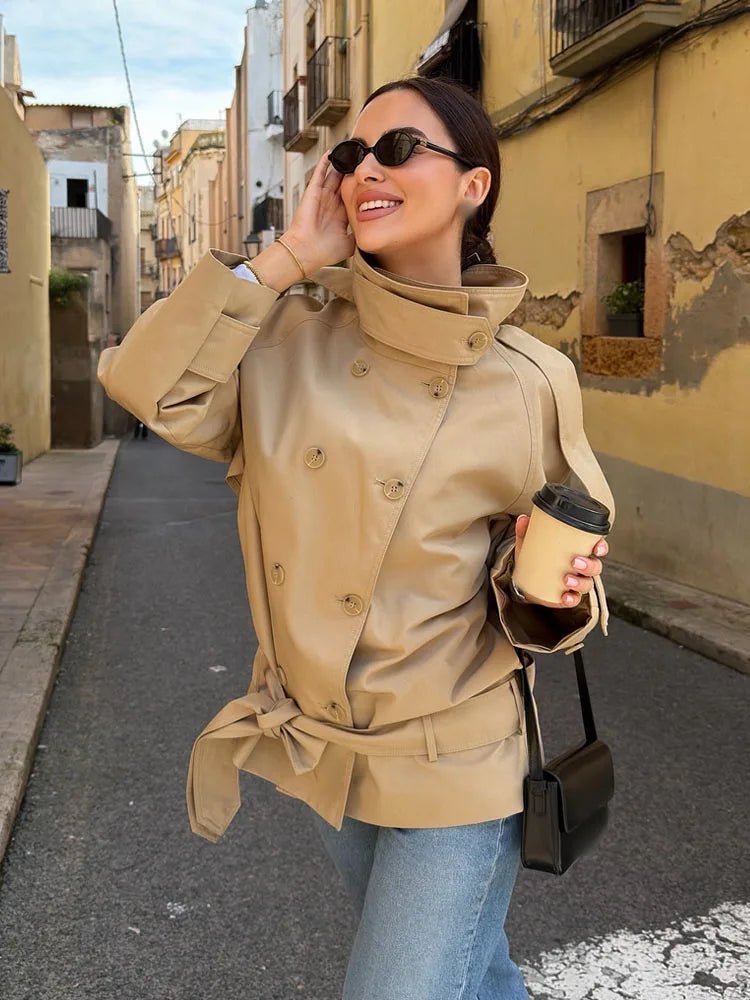 Maria Utility Trenchcoat med høj hals