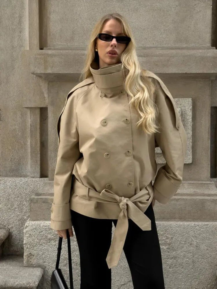 Maria Utility Trenchcoat med høj hals