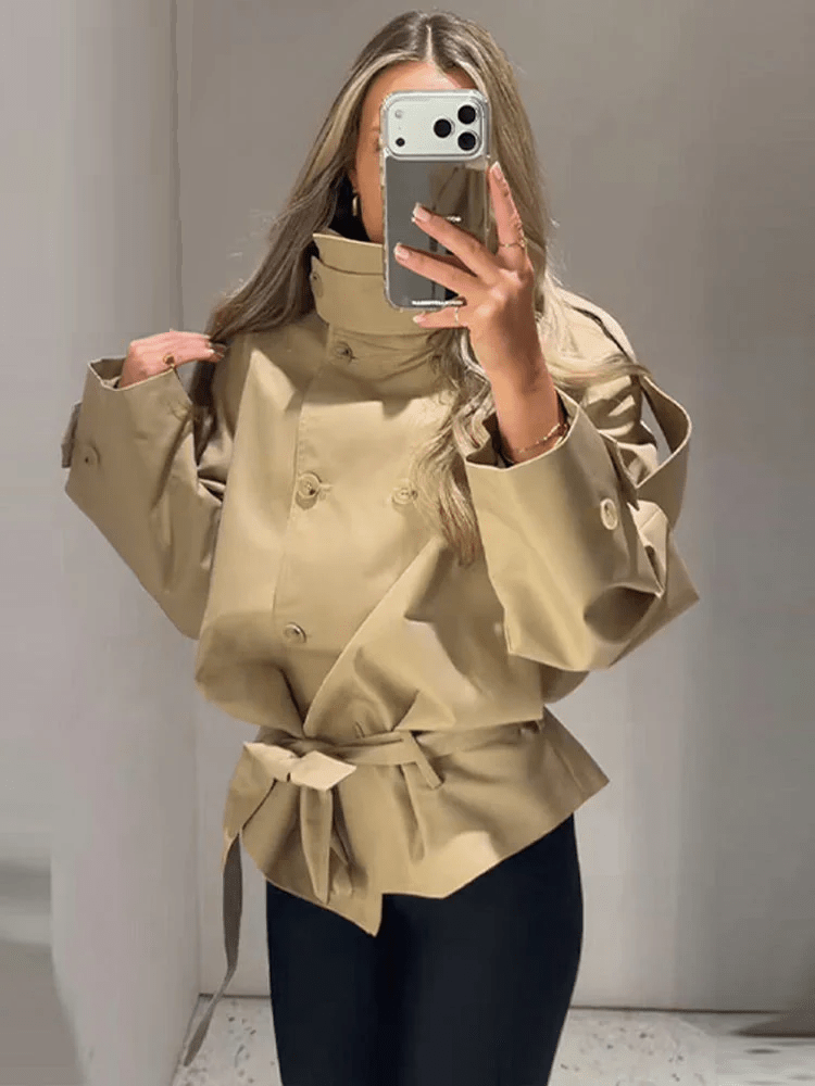 Maria Utility Trenchcoat med høj hals