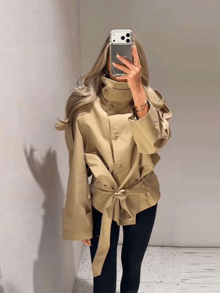 Maria Utility Trenchcoat med høj hals