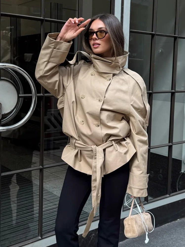 Maria Utility Trenchcoat med høj hals