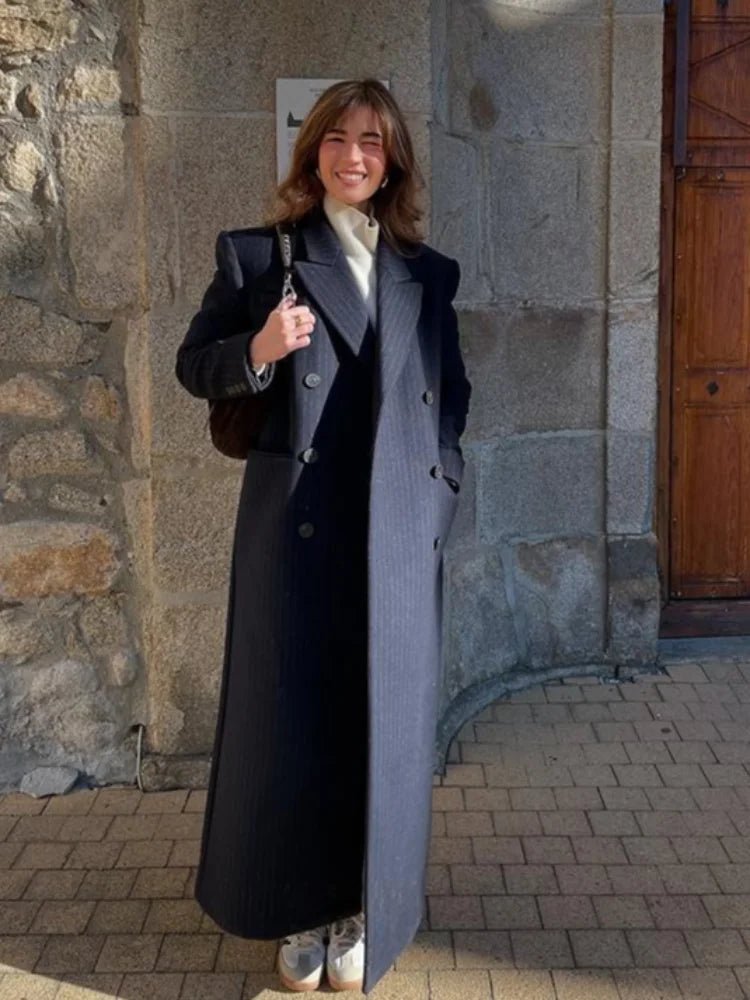 Mary dobbeltbrystet lang frakke