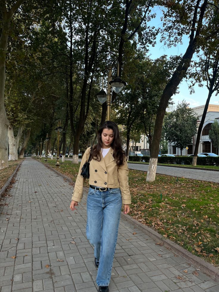 Carla Cropped Dobbelt Radet Trenchcoat
