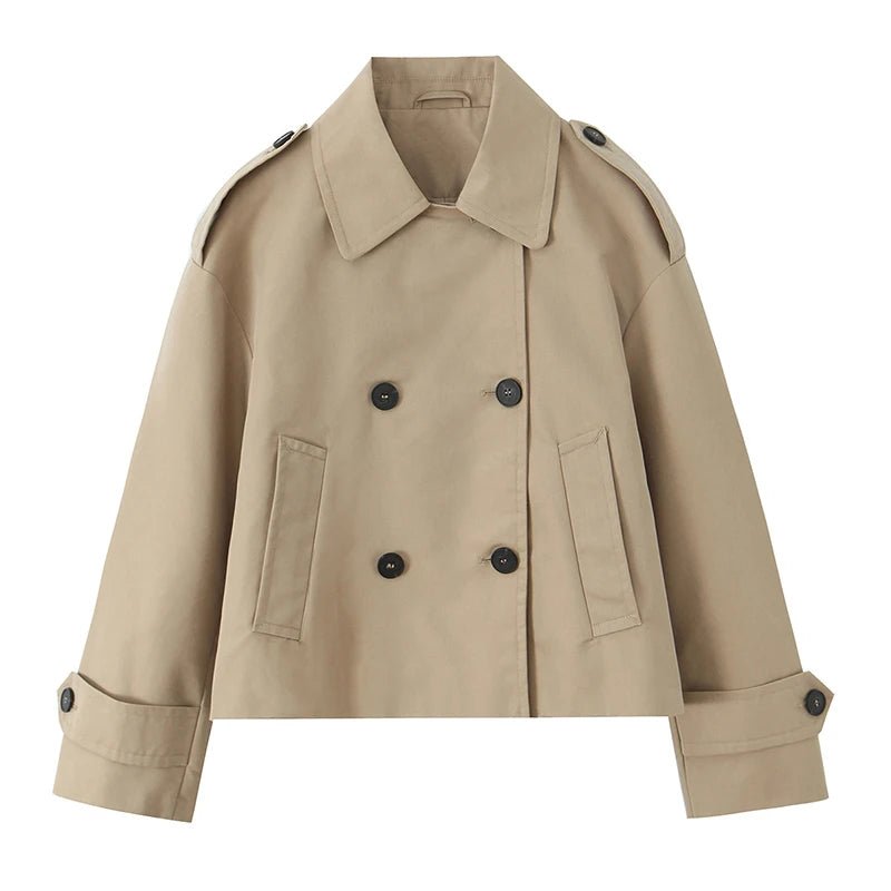 Carla Cropped Dobbelt Radet Trenchcoat