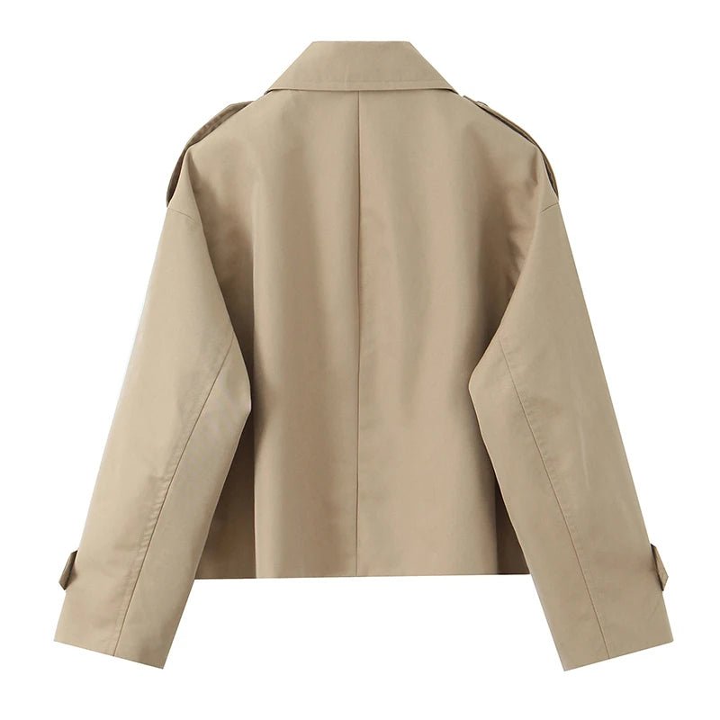 Carla Cropped Dobbelt Radet Trenchcoat