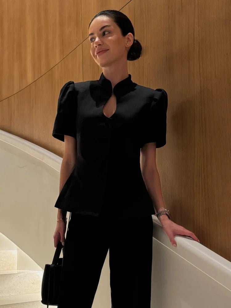 Cosima Stand Collar Top