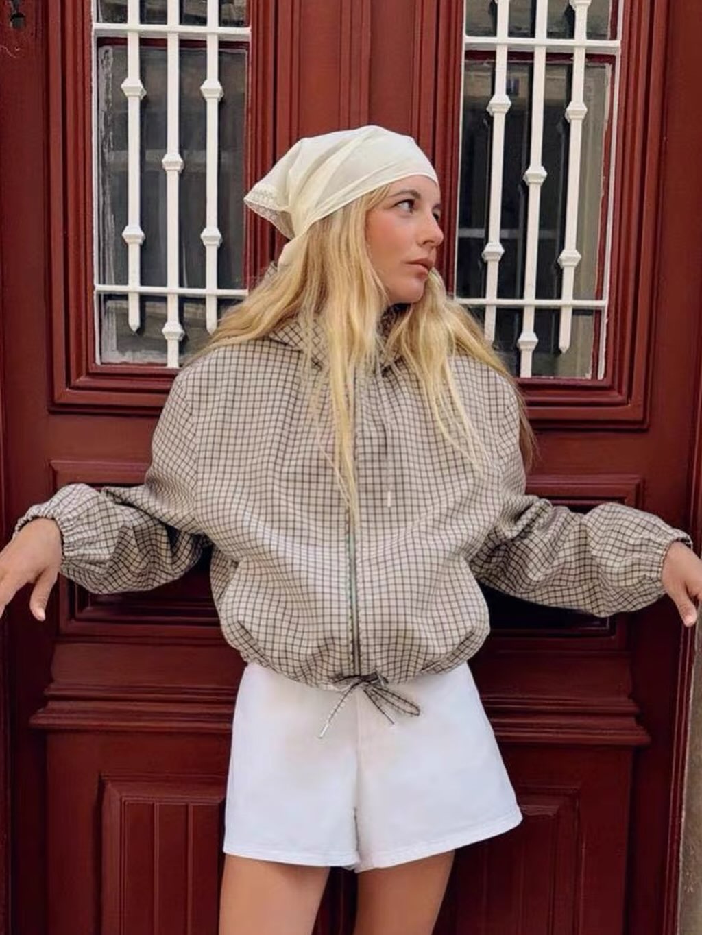 Ellie ternet cropped hættejakke