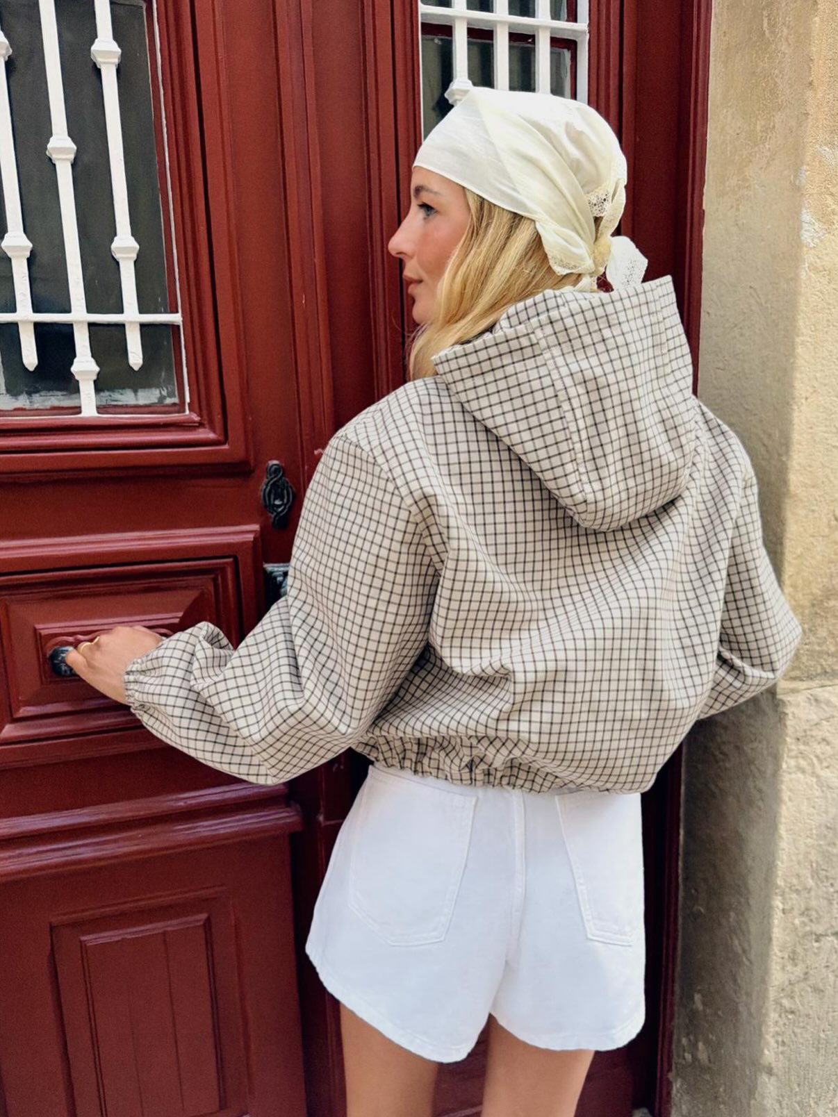Ellie ternet cropped hættejakke