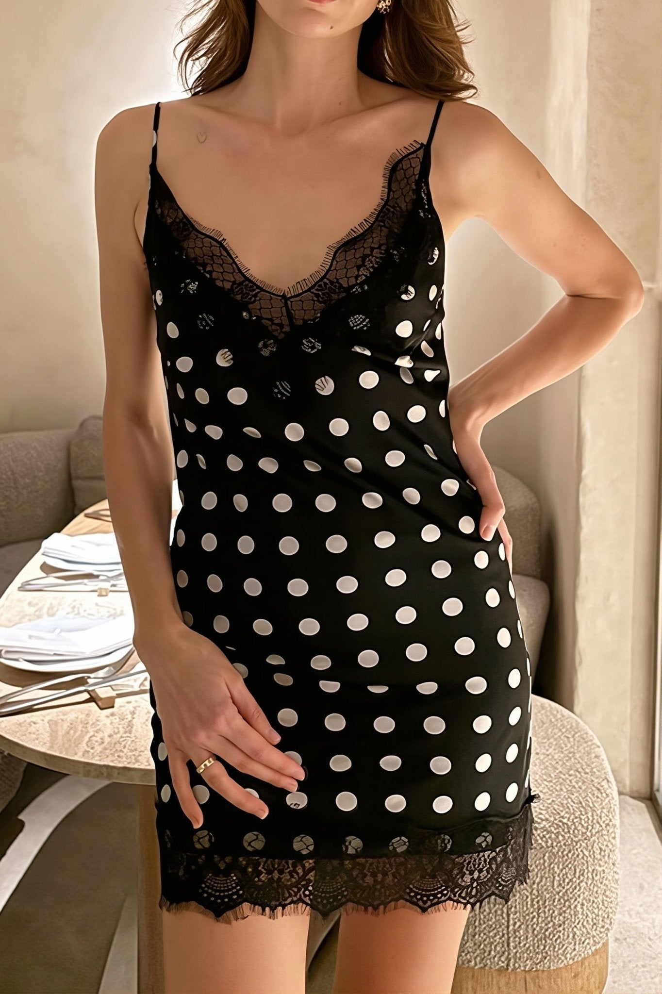 Katie Polka Dot Blondeblonde Cami Kjole