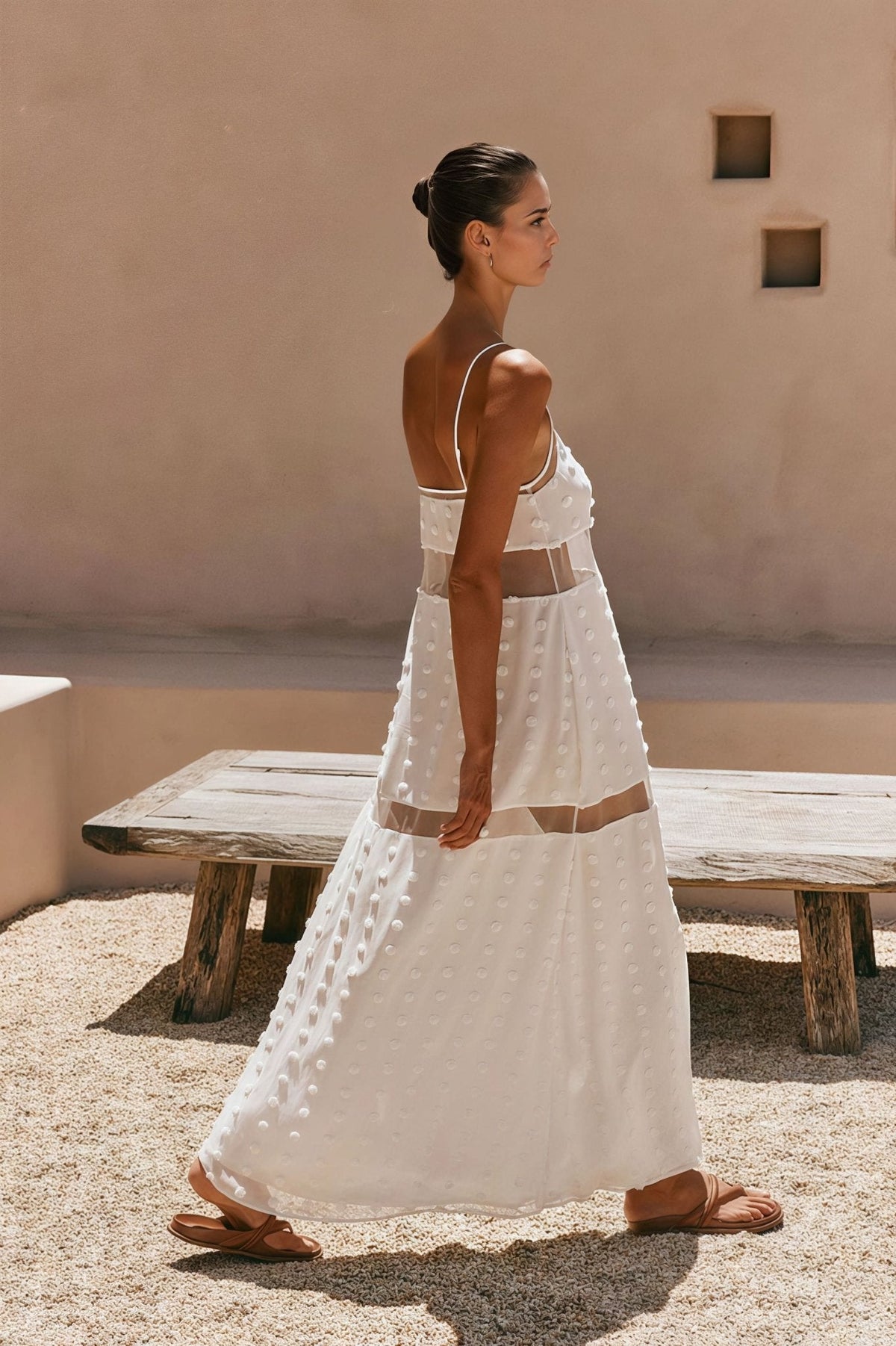 Joanna Tekstureret Blomstret Cutout-kjole