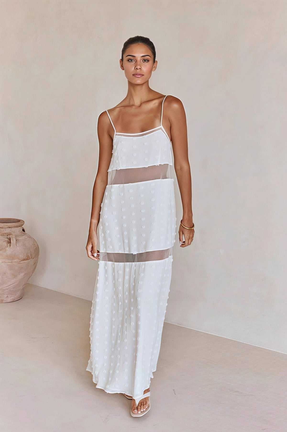 Joanna Tekstureret Blomstret Cutout-kjole