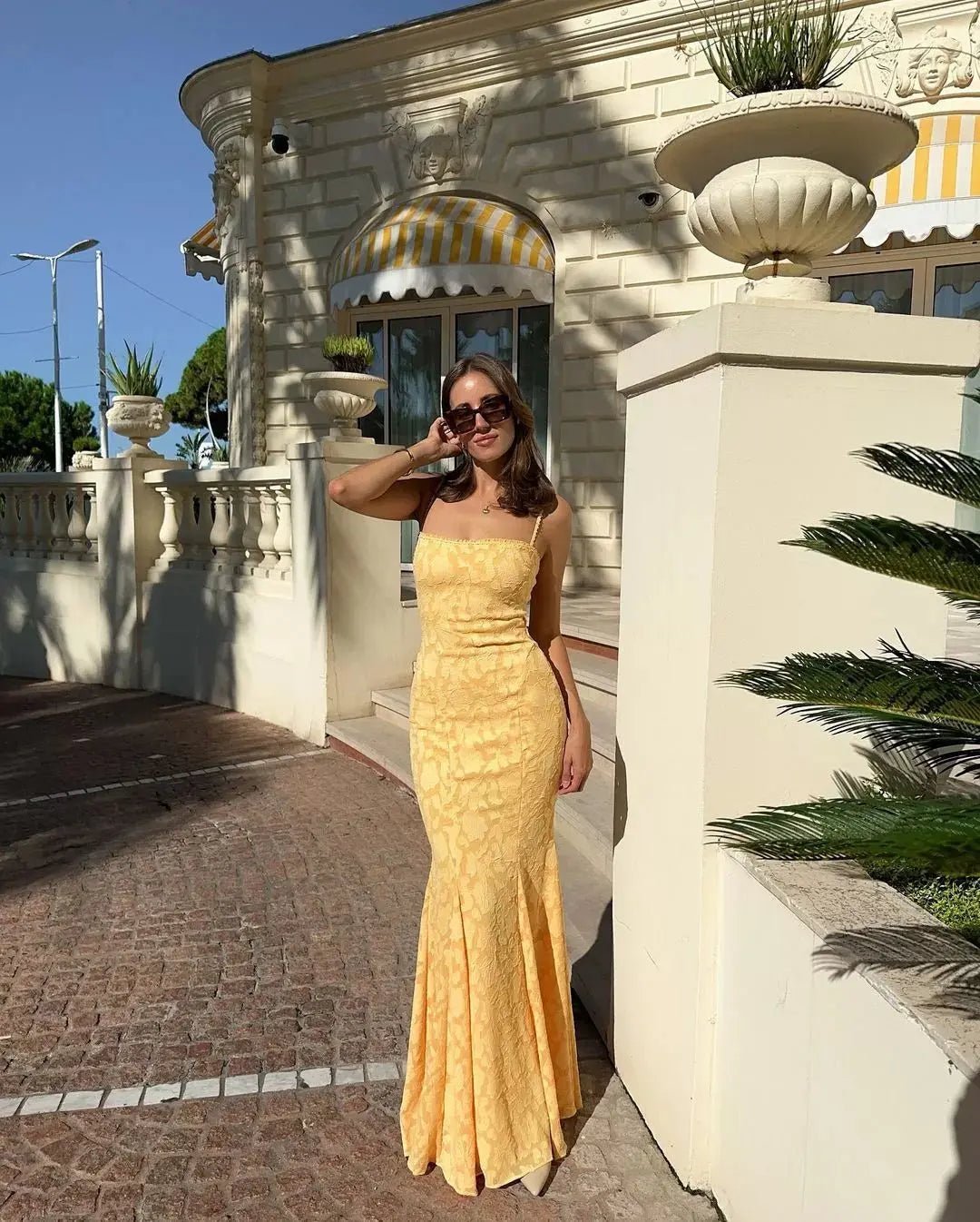 Enora snøres op fishtail maxi-kjole