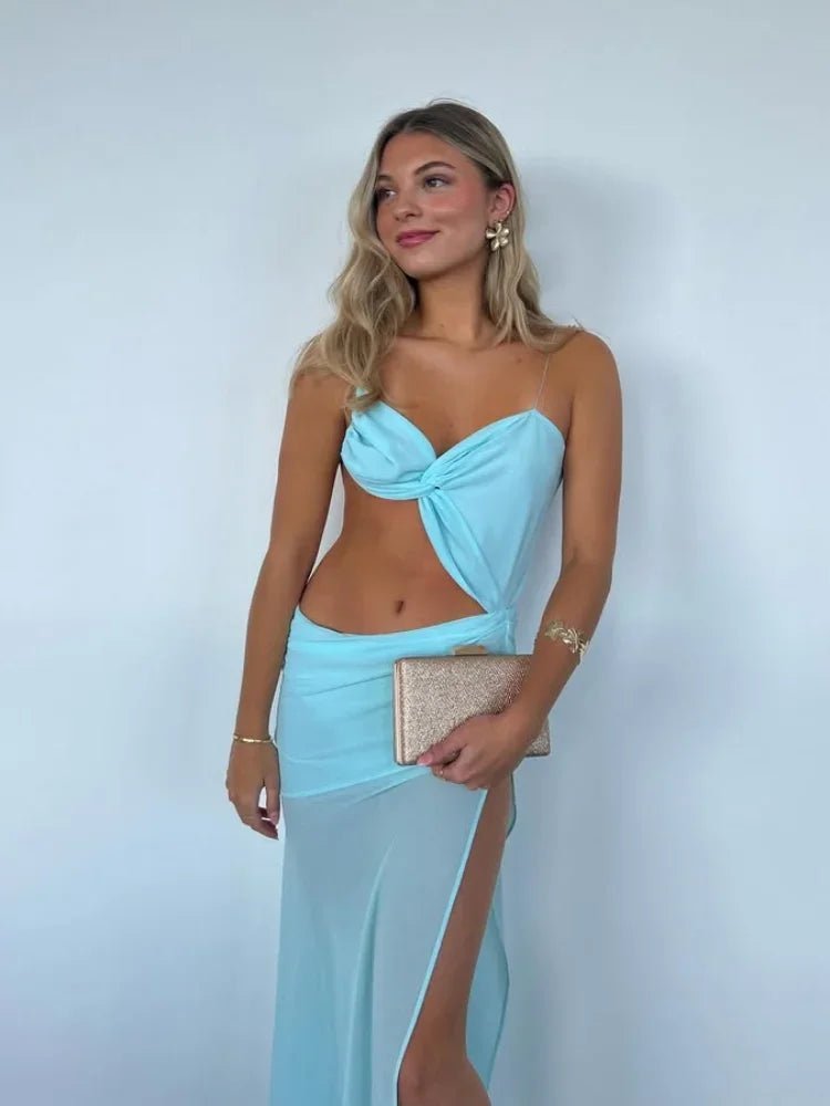Isabelle Mesh Cutout Maxi kjole