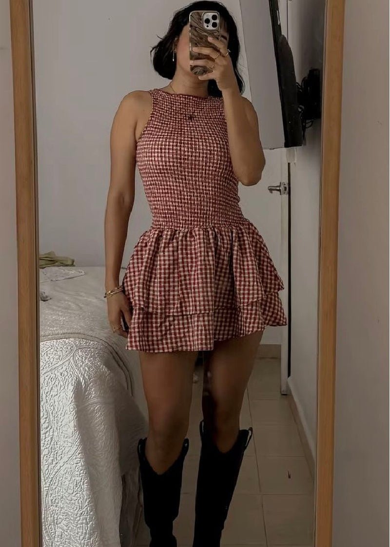 Linda ternet smocket minikjole